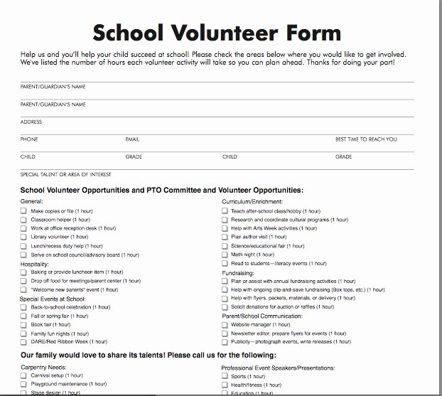 Volunteer Interest form Template Beautiful 25 Best Ideas About Parent Volunteer form On Pinterest