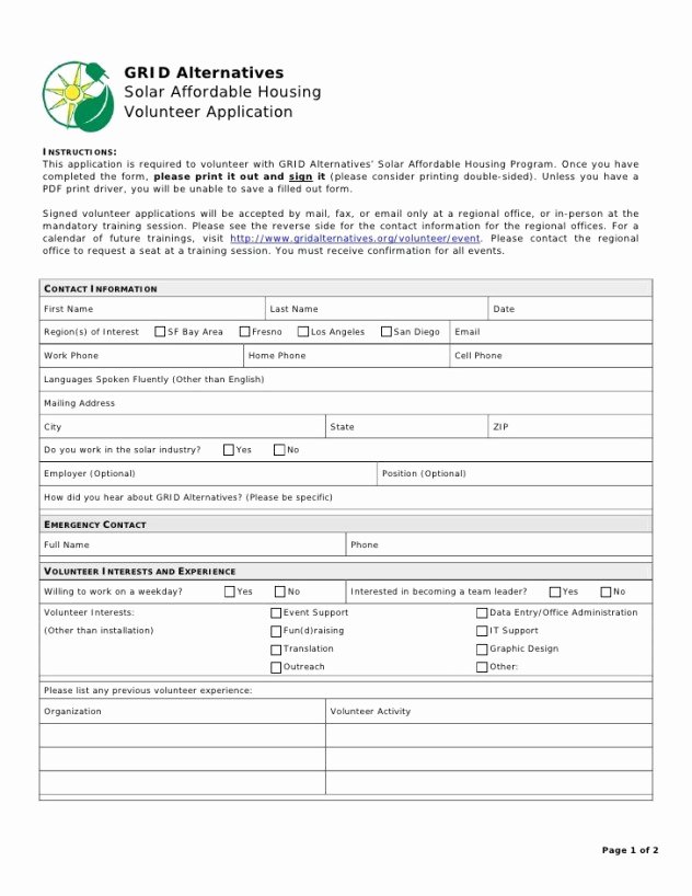 Volunteers Application form Template Elegant Volunteer Application Templates Word Excel Samples