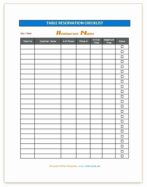 Printable Waiting List Template