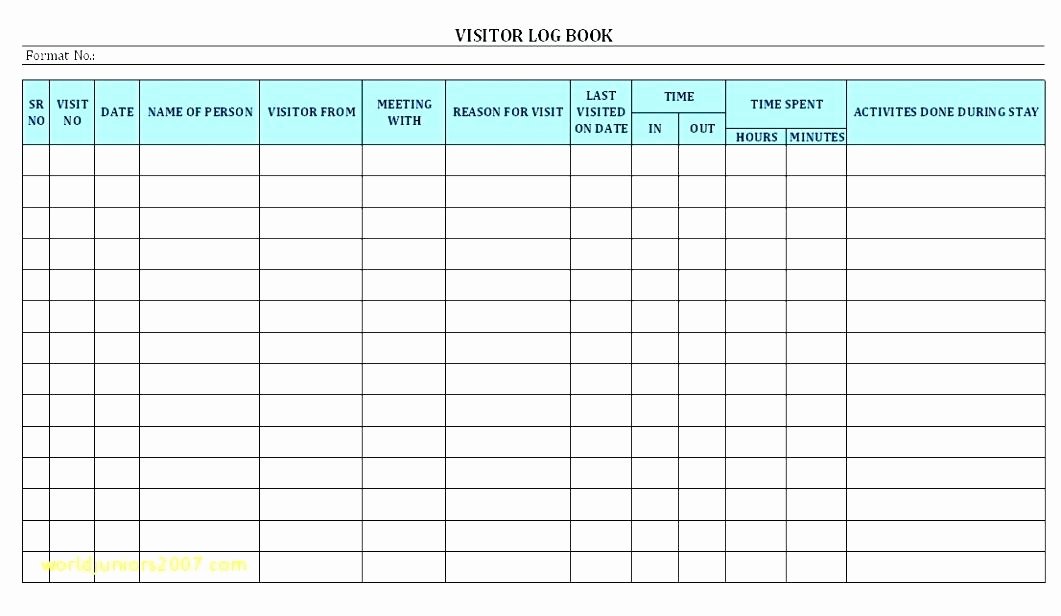 Waiting List Template Excel Luxury Security Visitor Log Template Logbook Example Book format