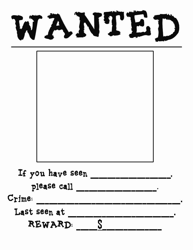 Wanted Poster Template Free Fresh First Grade Pandamonium