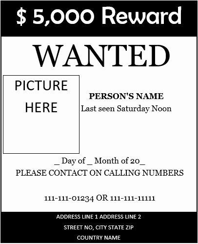 Wanted Poster Word Template Best Of Wanted Poster Template