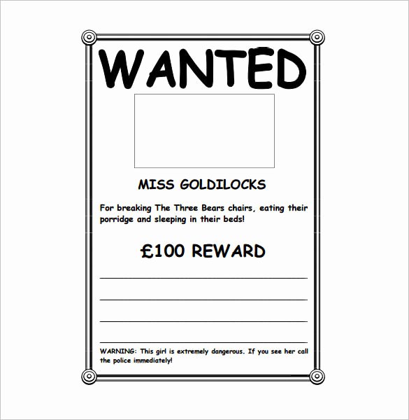 Wanted Poster Word Template Elegant Wanted Poster Template 34 Free Printable Word Psd