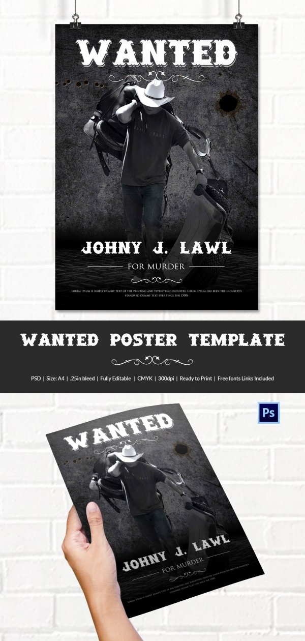 Wanted Poster Word Template Luxury Wanted Poster Template 34 Free Printable Word Psd