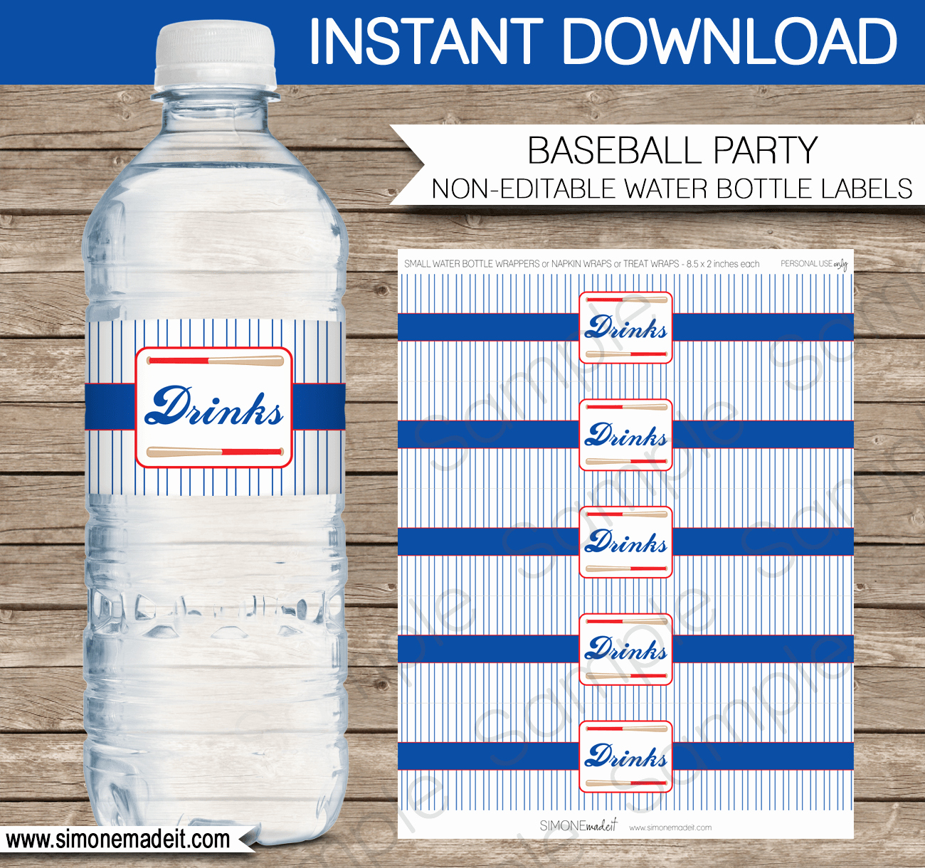 Water Bottle Label Template New Baseball Water Bottle Labels