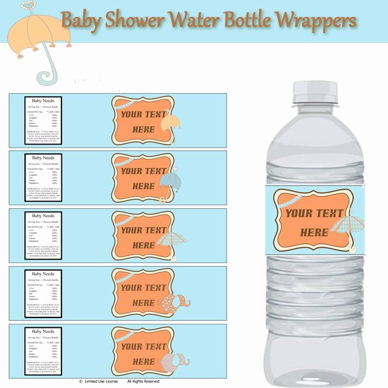 Water Bottle Wrapper Template Luxury Baby Shower Elefant Party Water Bottle Llabel Wrappers