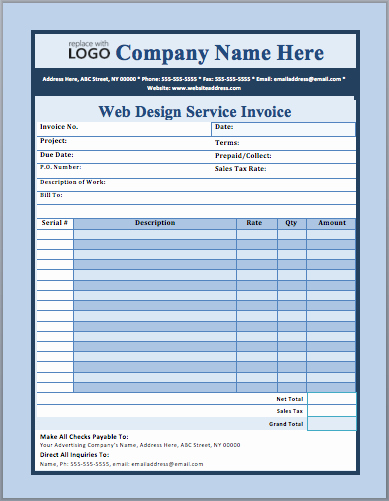 Web Design Invoice Template Elegant Web Design Invoice Template Word Denryokufo
