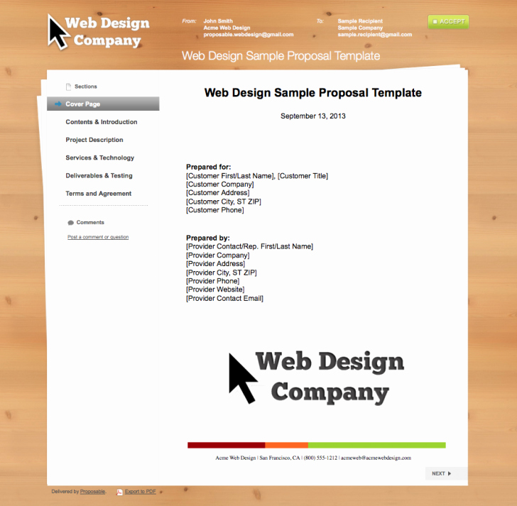 website proposal template