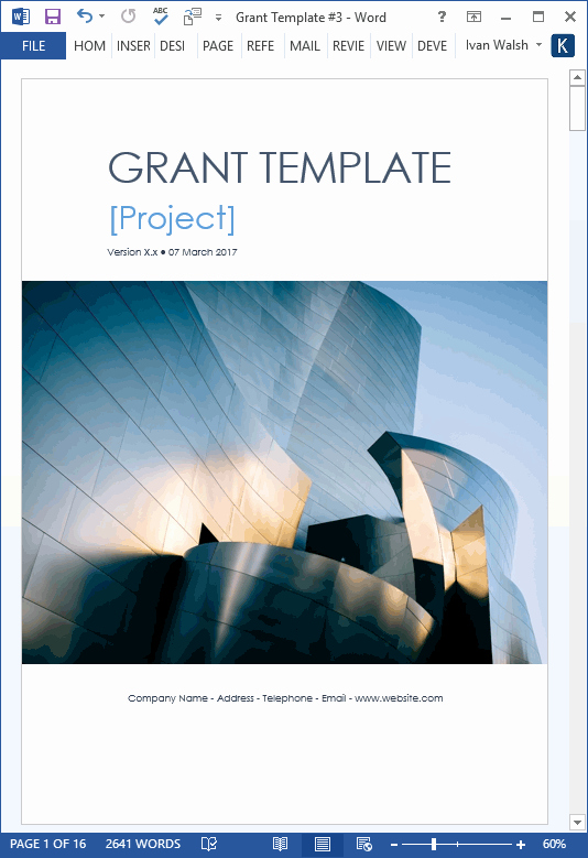 Website Proposal Template Word Unique Grant Proposal Template – Ms Word with Free Cover Letter