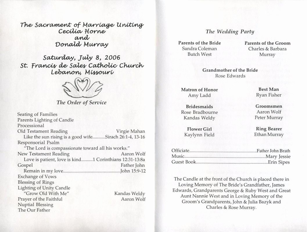 Wedding Church Program Template Lovely Wedding Program Sample