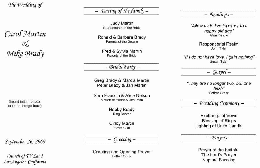 Wedding Church Program Template New 37 Printable Wedding Program Examples &amp; Templates