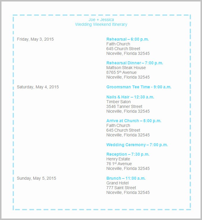 Wedding Itinerary Template Free Awesome 44 Wedding Itinerary Templates Doc Pdf Psd