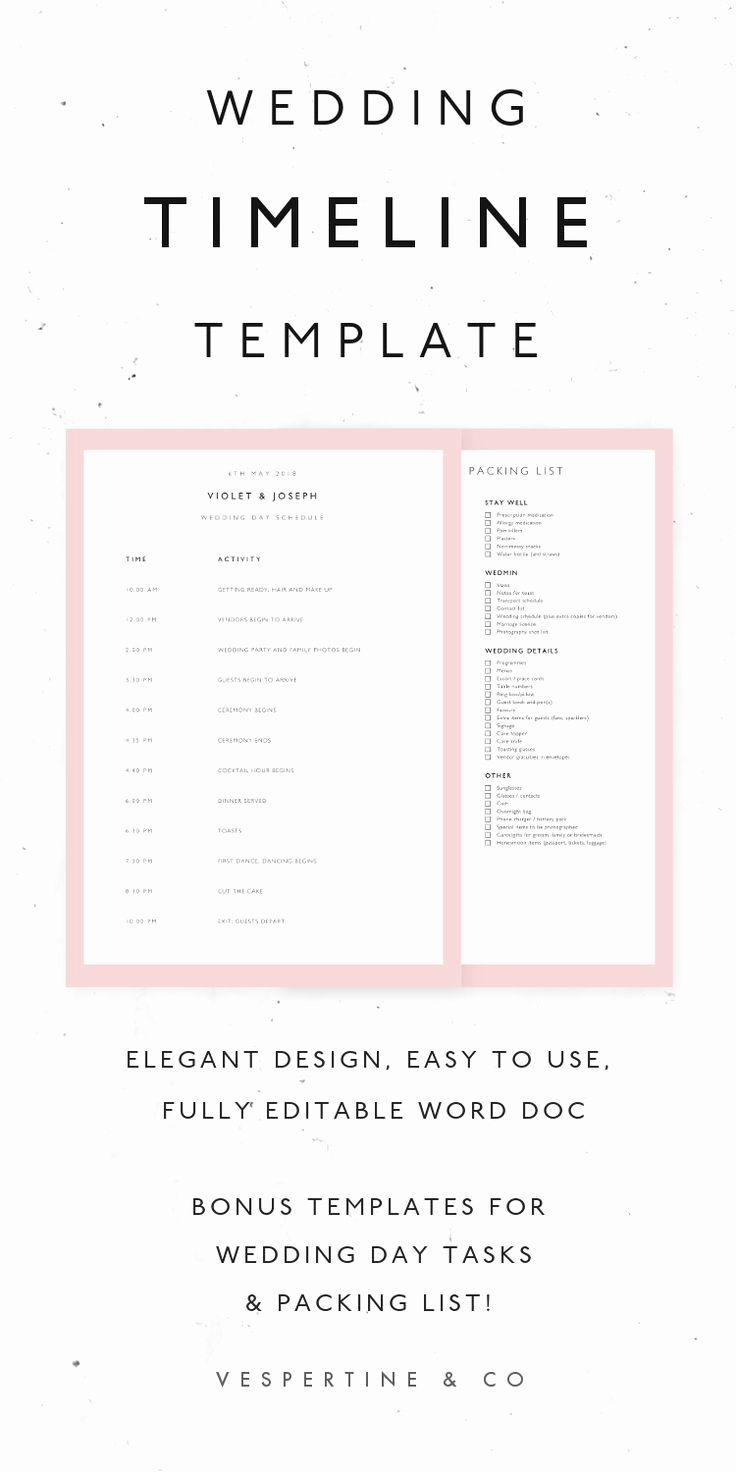 Wedding Itinerary Template Free New the 25 Best Wedding Timeline Template Ideas On Pinterest