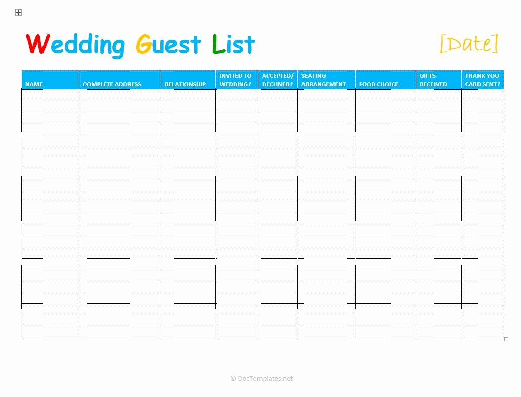 Wedding List Excel Template Fresh 7 Free Wedding Guest List Templates and Managers