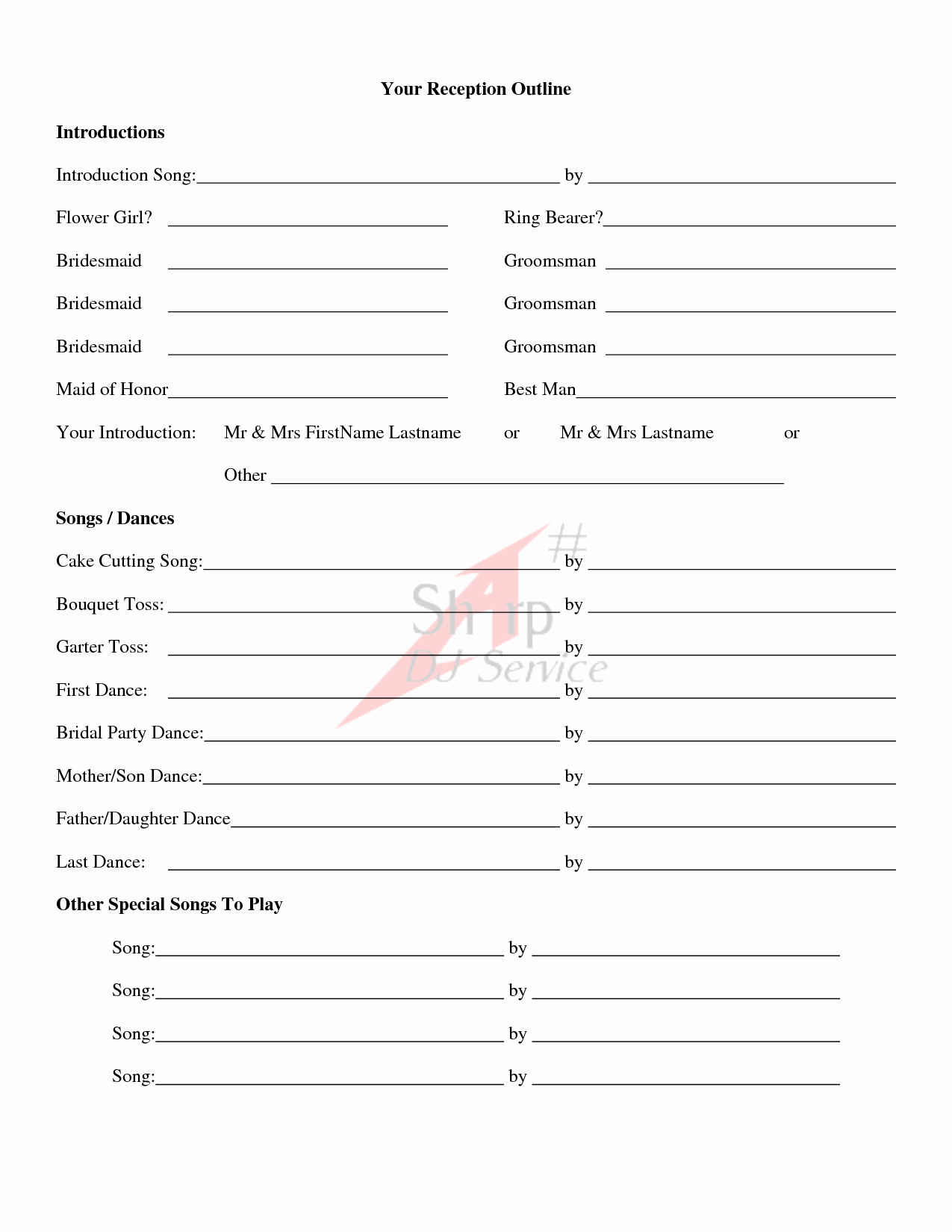 Wedding Music List Template Beautiful Wedding Ceremony Outline Examples