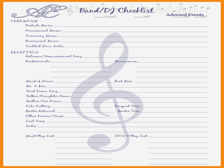 Wedding Music List Template New attending List songs for Wedding Reception Can Be A