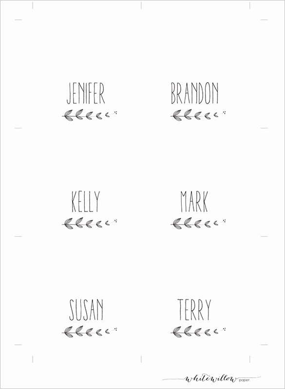 Wedding Name Card Template Elegant Name Card Template – 16 Free Sample Example format