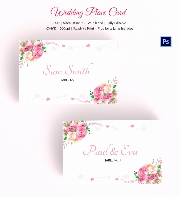 Wedding Place Card Template Awesome 25 Wedding Place Card Templates