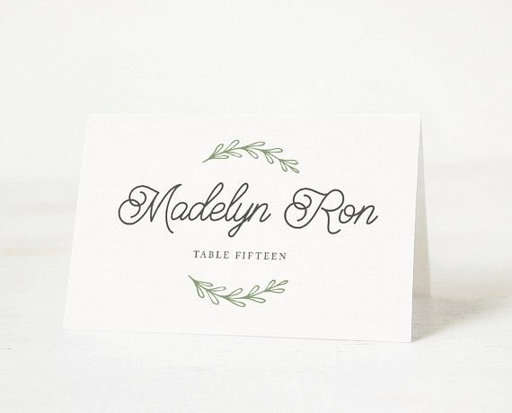 Wedding Place Cards Template Awesome Printable Place Card Template Printable Place Card by