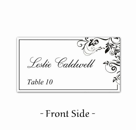 Wedding Place Cards Template Best Of Instant Download Classic Elegance Black Leaf ornate