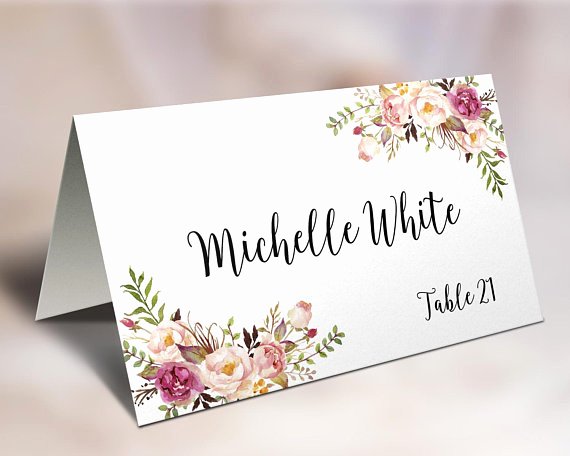 Wedding Place Cards Template Lovely Wedding Place Cards Place Card Template Editable Reserved