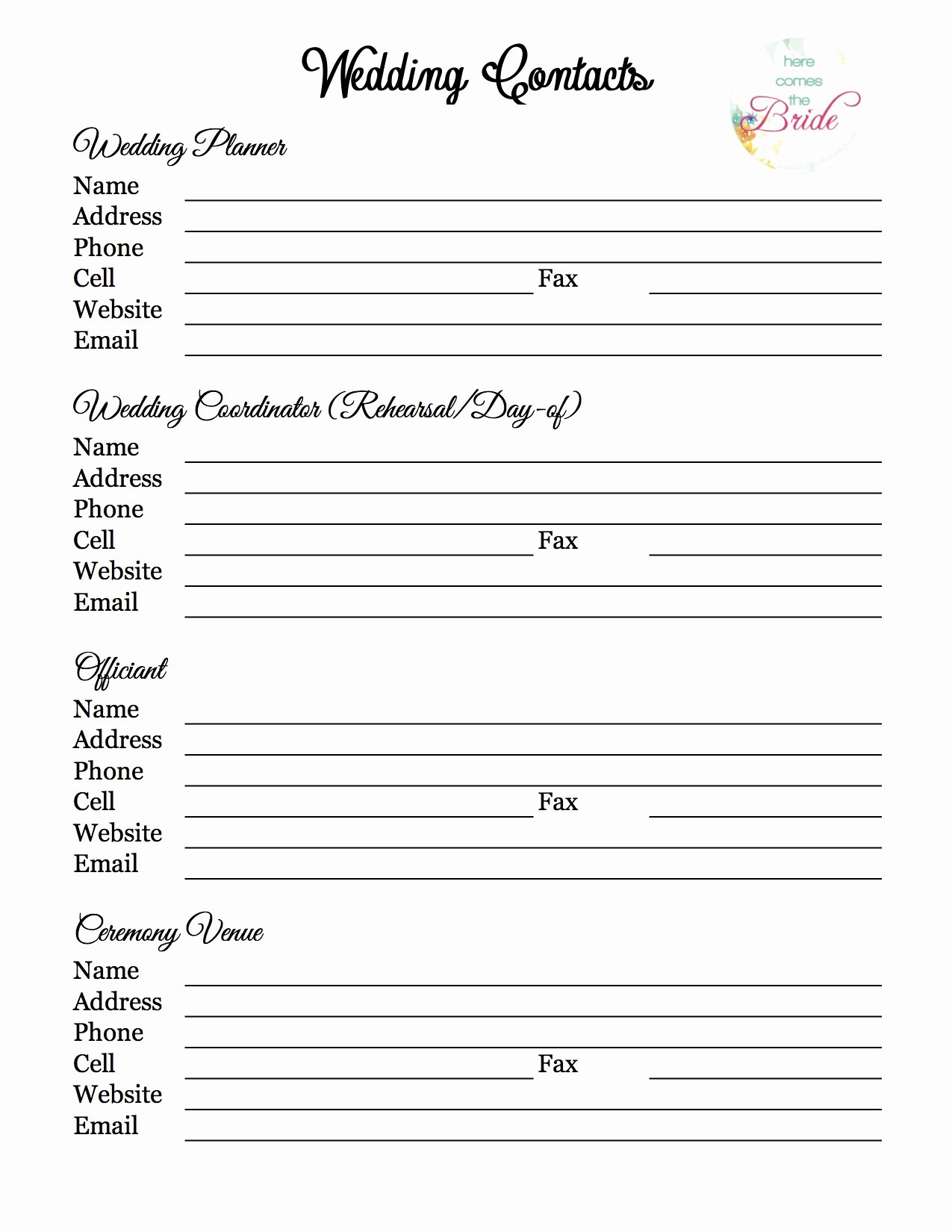 Wedding Planner Questionnaire Template Awesome Wedding Planner with Free Printables – the Refurbished Life