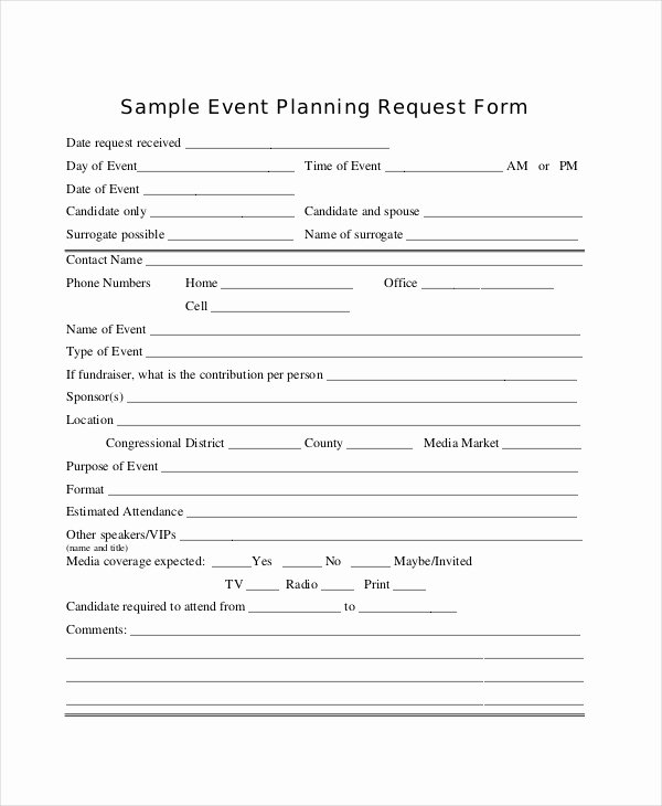 Wedding Planner Questionnaire Template Unique 14 Sample event Request forms