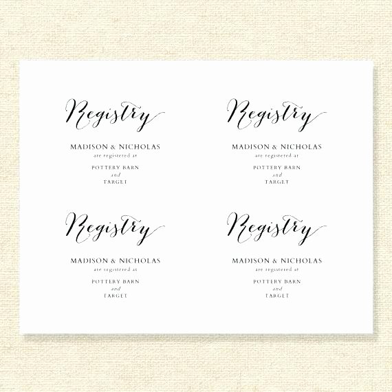 Wedding Registry Card Template Awesome Ac Modation Card Template