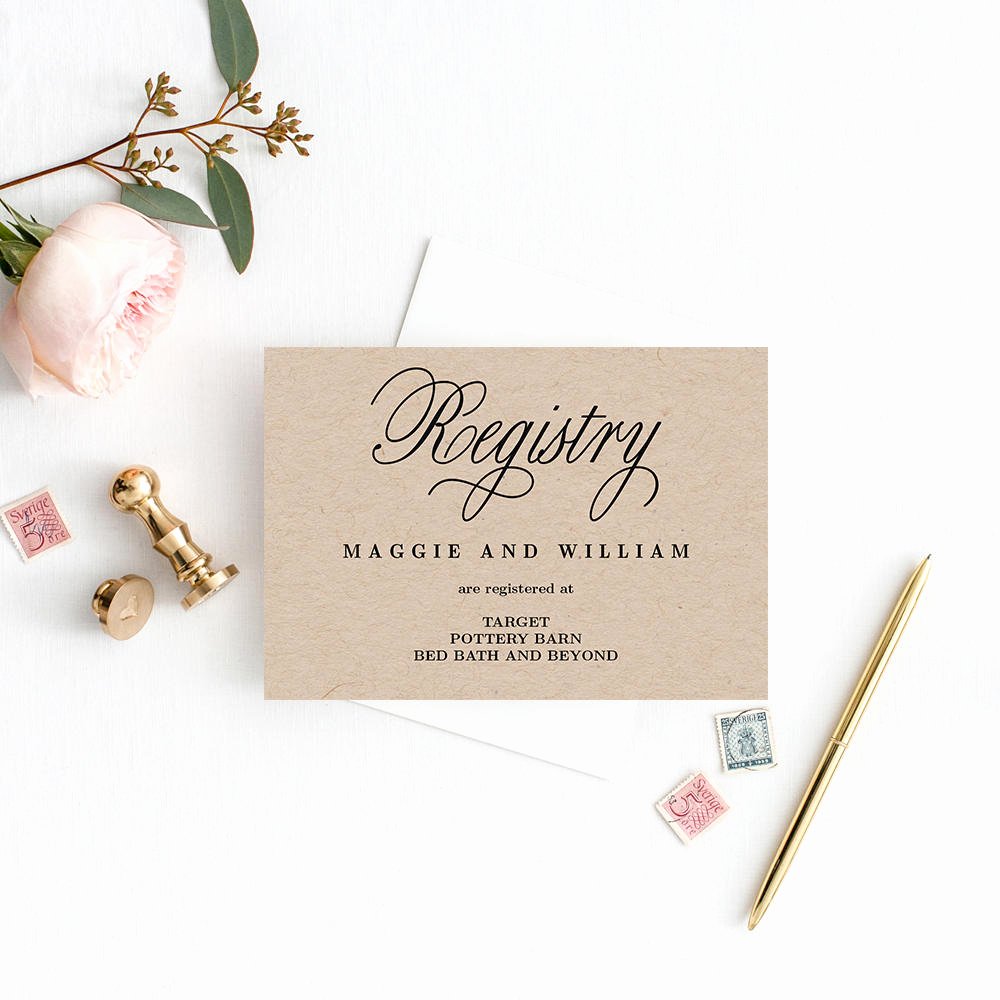 Wedding Registry Card Template Fresh Registry Cards Editable Template Printable Pdf Elegant