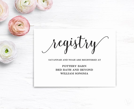 Wedding Registry Card Template New Gift Registery Card Template Printable Wedding Registry Card