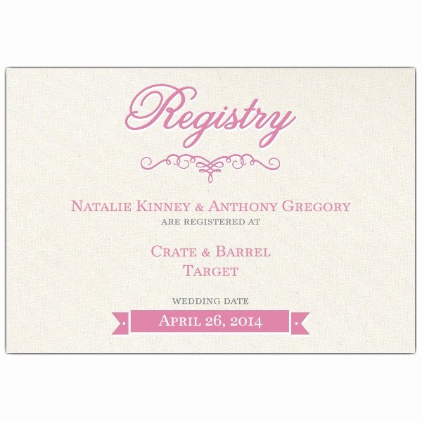 Wedding Registry Card Template Unique Pretty Bride Bridal Registry Cards