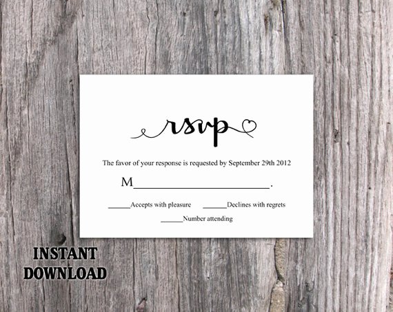 Wedding Rsvp Postcards Template New Diy Wedding Rsvp Template Editable Word by thedesignsenchanted