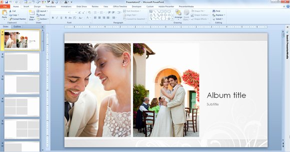 Wedding Slideshow Template Powerpoint Luxury Powerpointの2013のための無料のウェディングフォトアルバムテンプレート