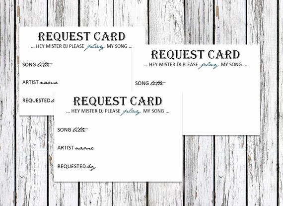 Wedding song List Template Elegant Items Similar to Dj song Request Cards Wedding Party On