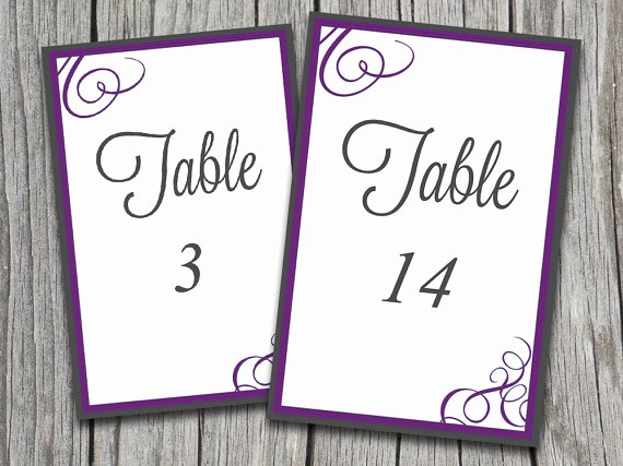 Wedding Table Number Template New Instant Download Bordered Flourish &quot;amy&quot; Table Number