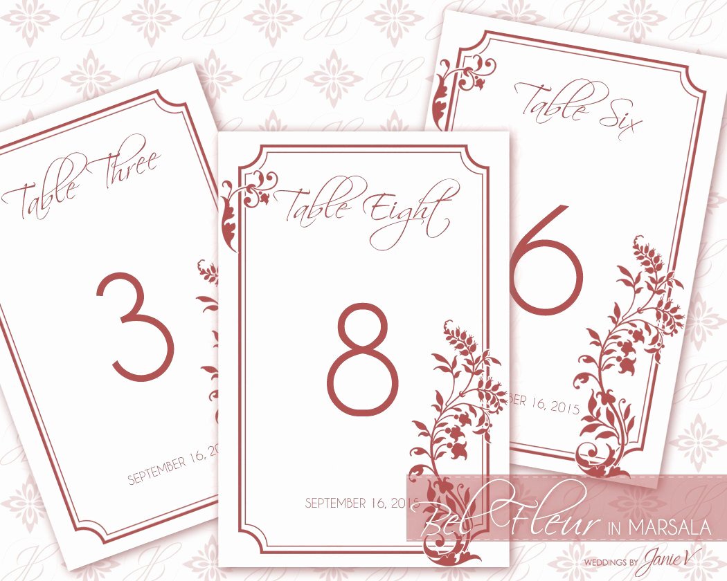 Wedding Table Numbers Template Fresh Printable Table Number Wedding Template