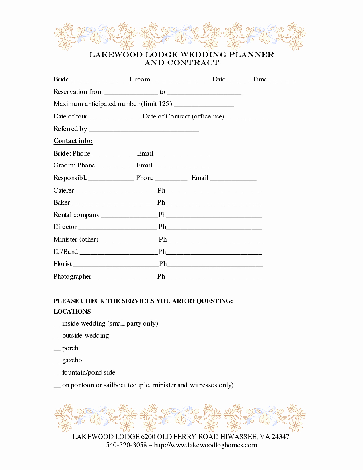 post printable wedding planner contract agreement