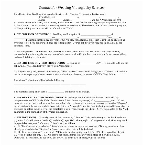 Wedding Videography Contract Template Inspirational 18 Graphy Contract Templates – Pdf Doc