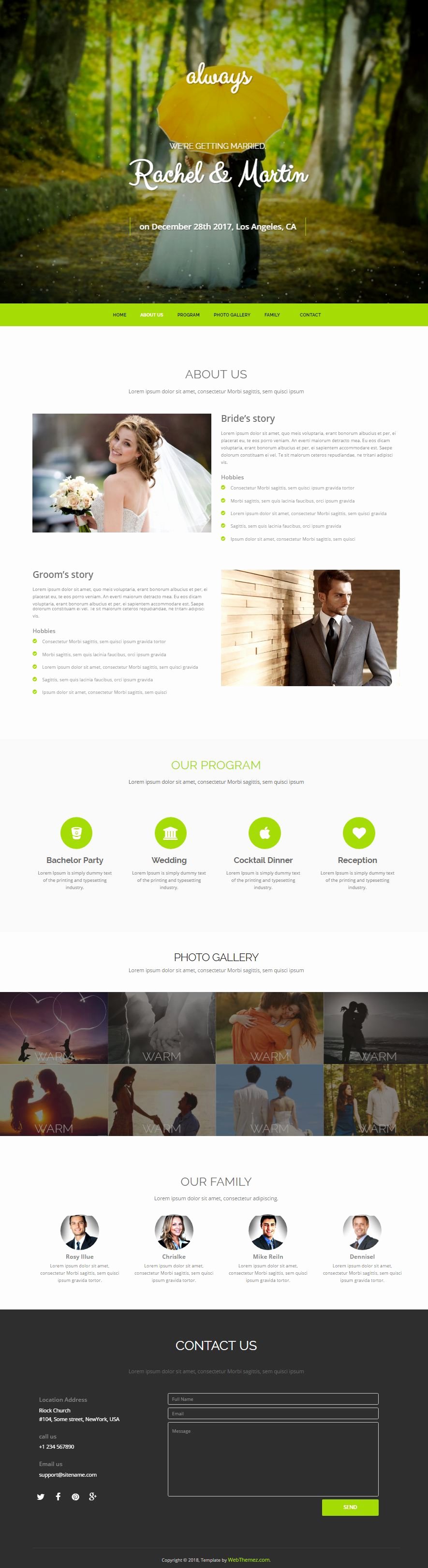Wedding Web Template Free Beautiful HTML Bootstrap Wedding Website Template Free Download
