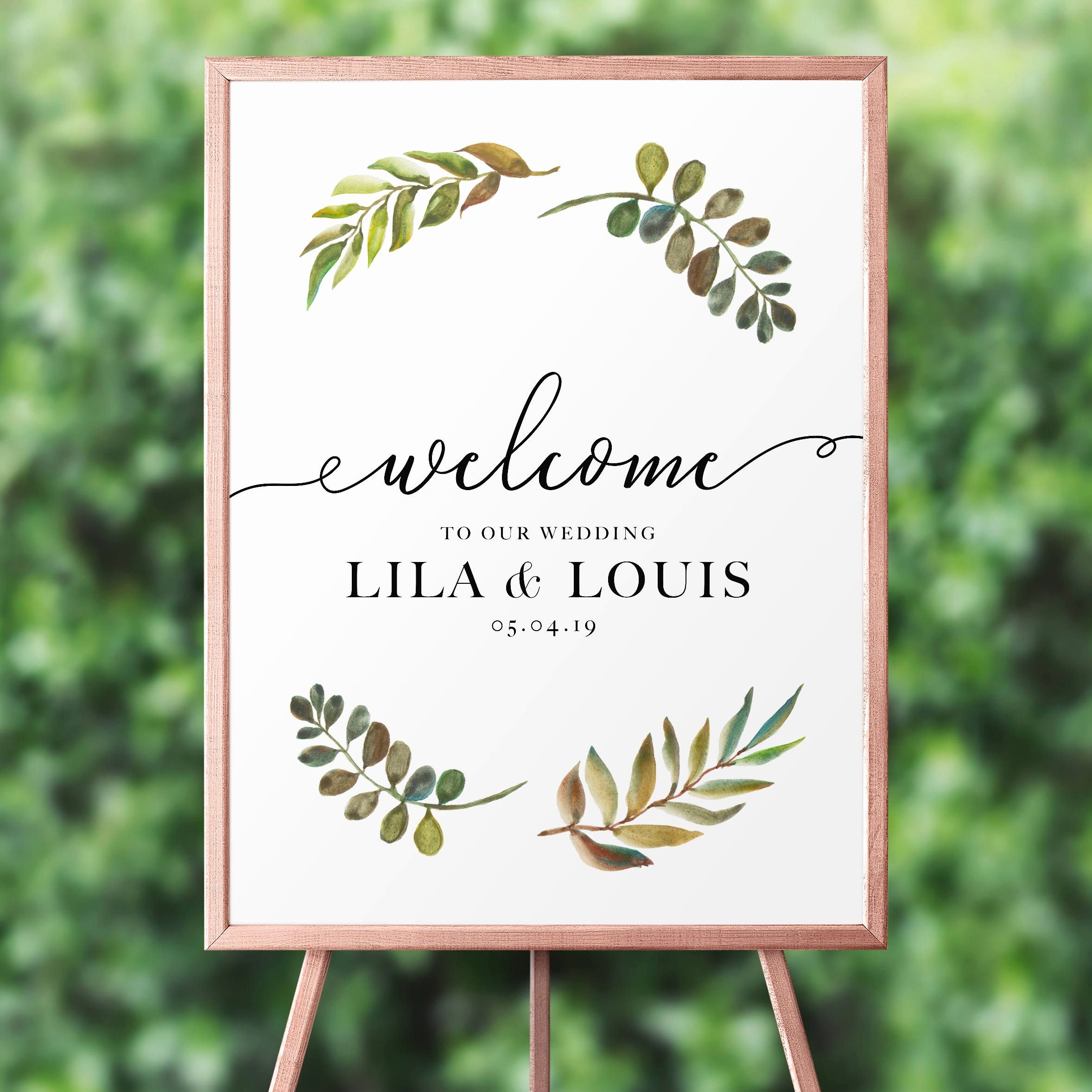 Wedding Welcome Sign Template Fresh Wel E Wedding Sign Template Greenery Wel E to Our