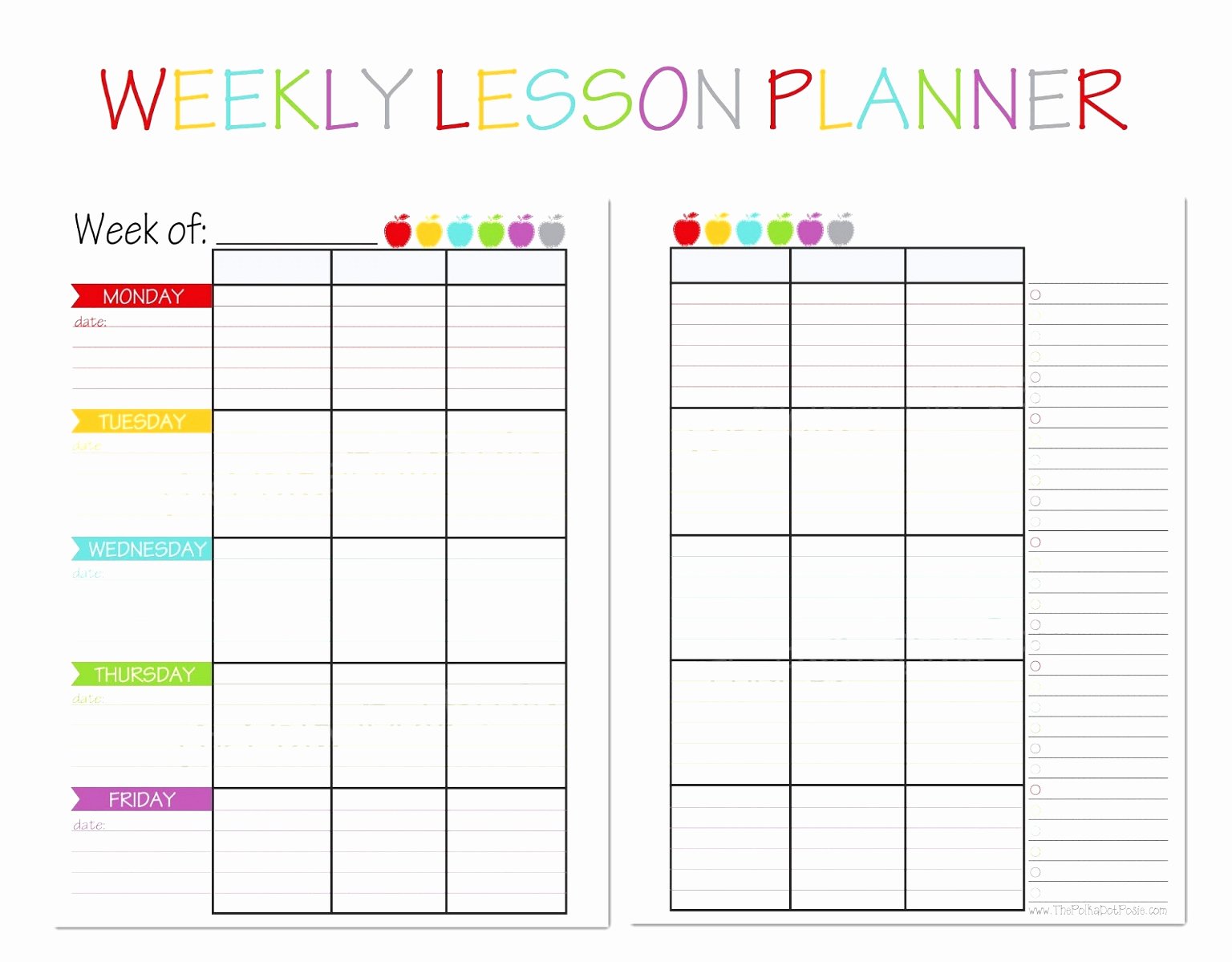 Week Lesson Plan Template Awesome 12 Weekly Planning Template for Teachers Twywi