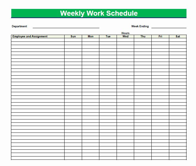 Week Schedule Template Pdf Fresh Printable Blank Pdf Weekly Schedules