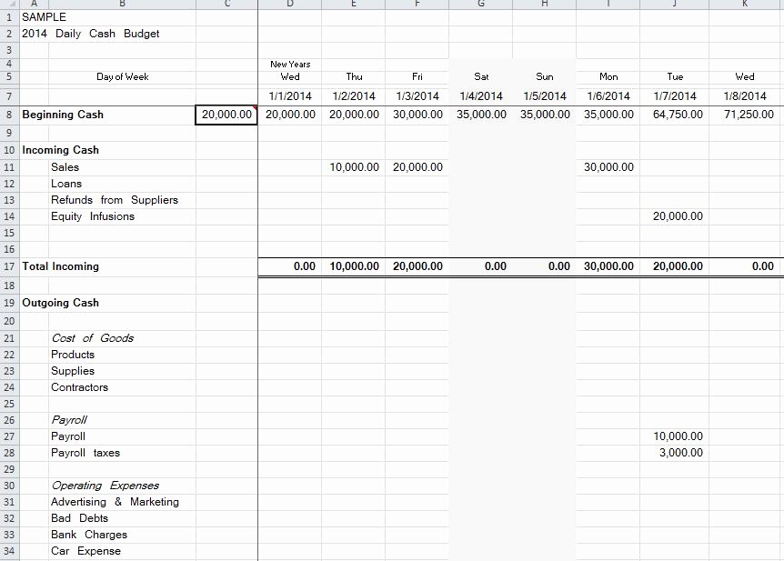 Weekly Cash Flow Template Best Of Daily Cash Flow Spreadsheet – organized Bookkeeping