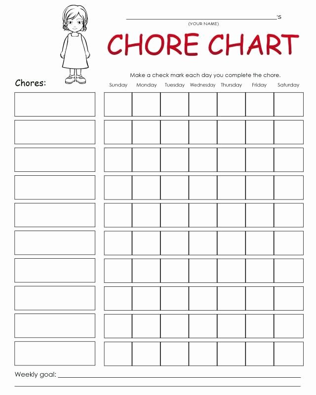 Weekly Chore Chart Template Best Of 17 Best Images About Weekly Charts On Pinterest
