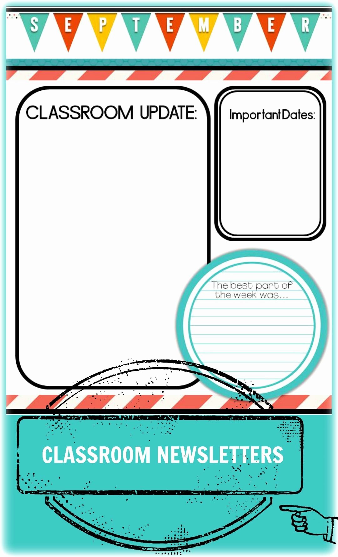 Weekly Classroom Newsletter Template Beautiful Newsletters for the Classroom Colors and Stripes