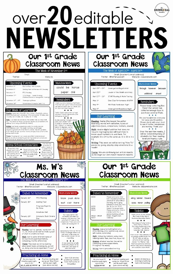 Weekly Classroom Newsletter Template Beautiful the 25 Best Weekly Newsletter Template Ideas On Pinterest