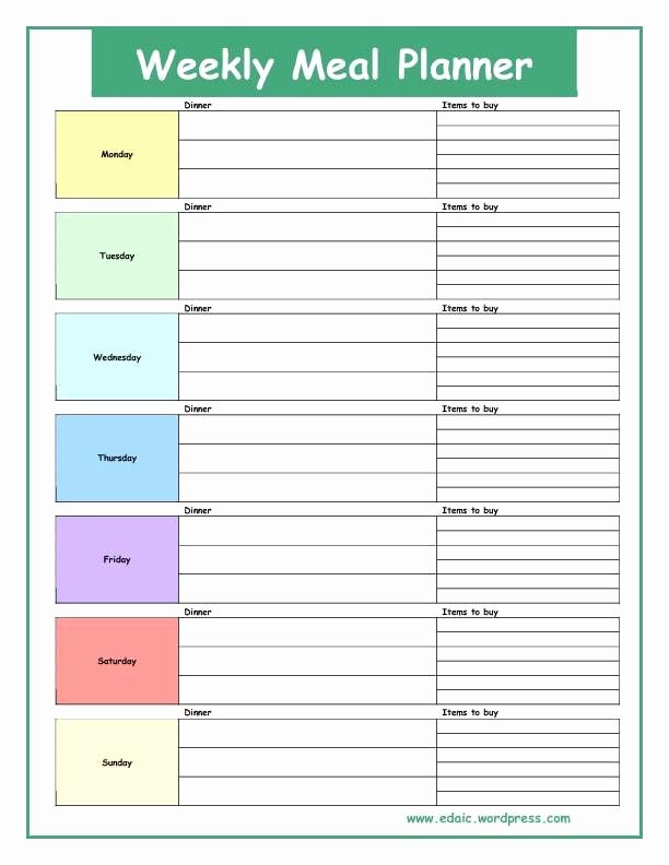 Weekly Dinner Menu Template Lovely 17 Best Images About Meal Planner On Pinterest