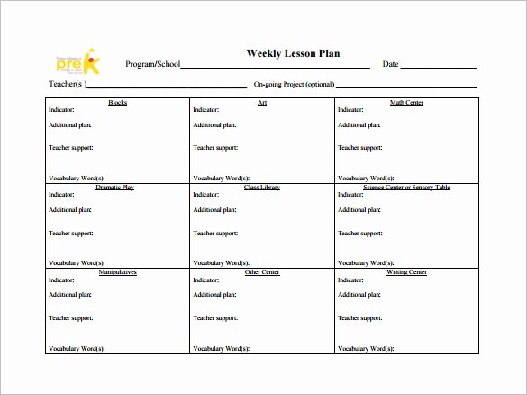 Weekly Lesson Plan Template Beautiful Weekly Lesson Plan Template 8 Free Word Excel Pdf