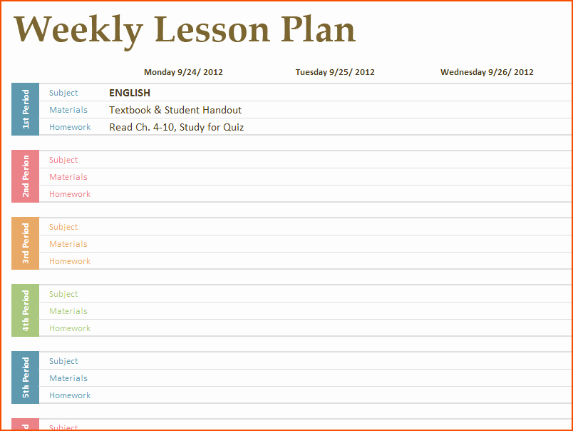 Weekly Lesson Plan Template Inspirational 8 Free Printable Lesson Plan Template Bookletemplate