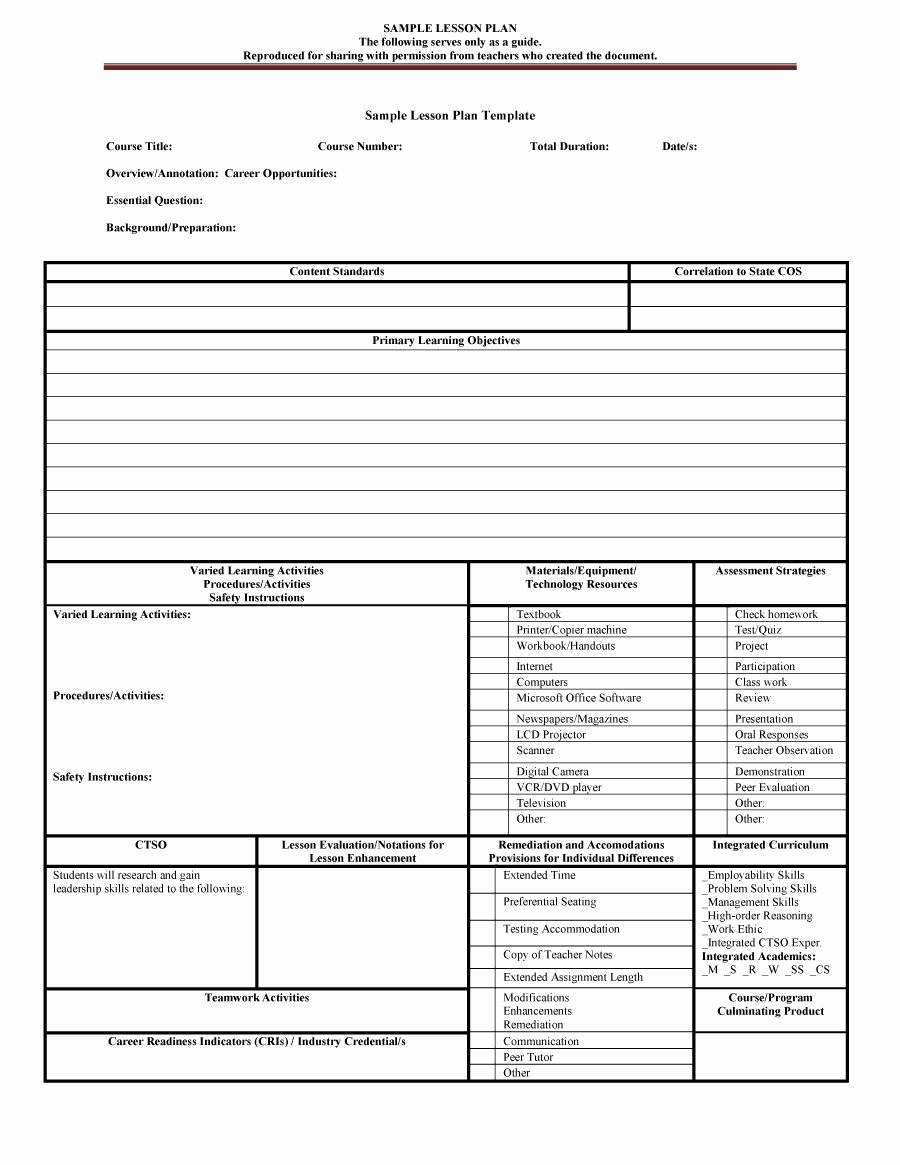 Weekly Lesson Plan Template New 44 Free Lesson Plan Templates [ Mon Core Preschool Weekly]